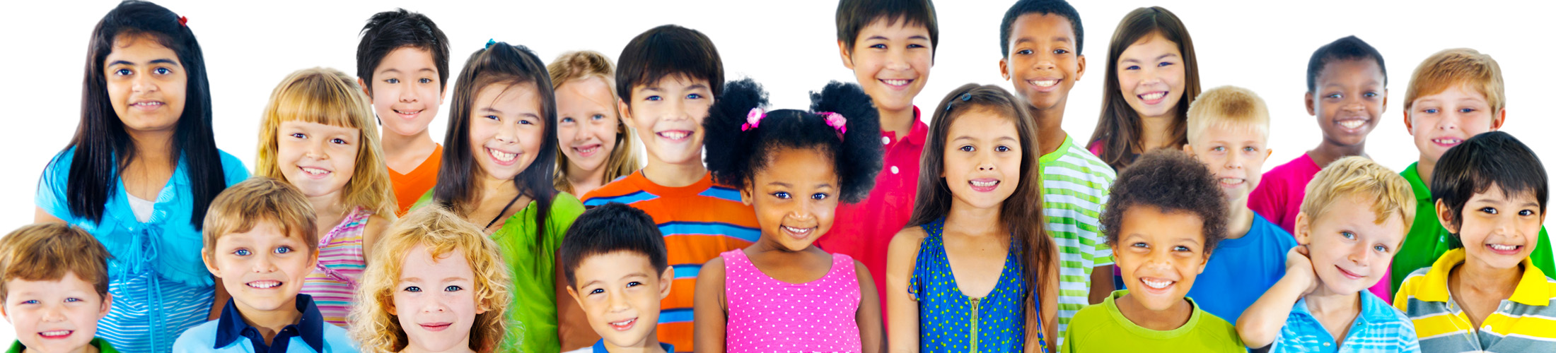 Group of children smiling.