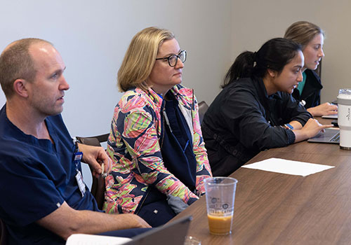 GYN onc faculty in lecture
