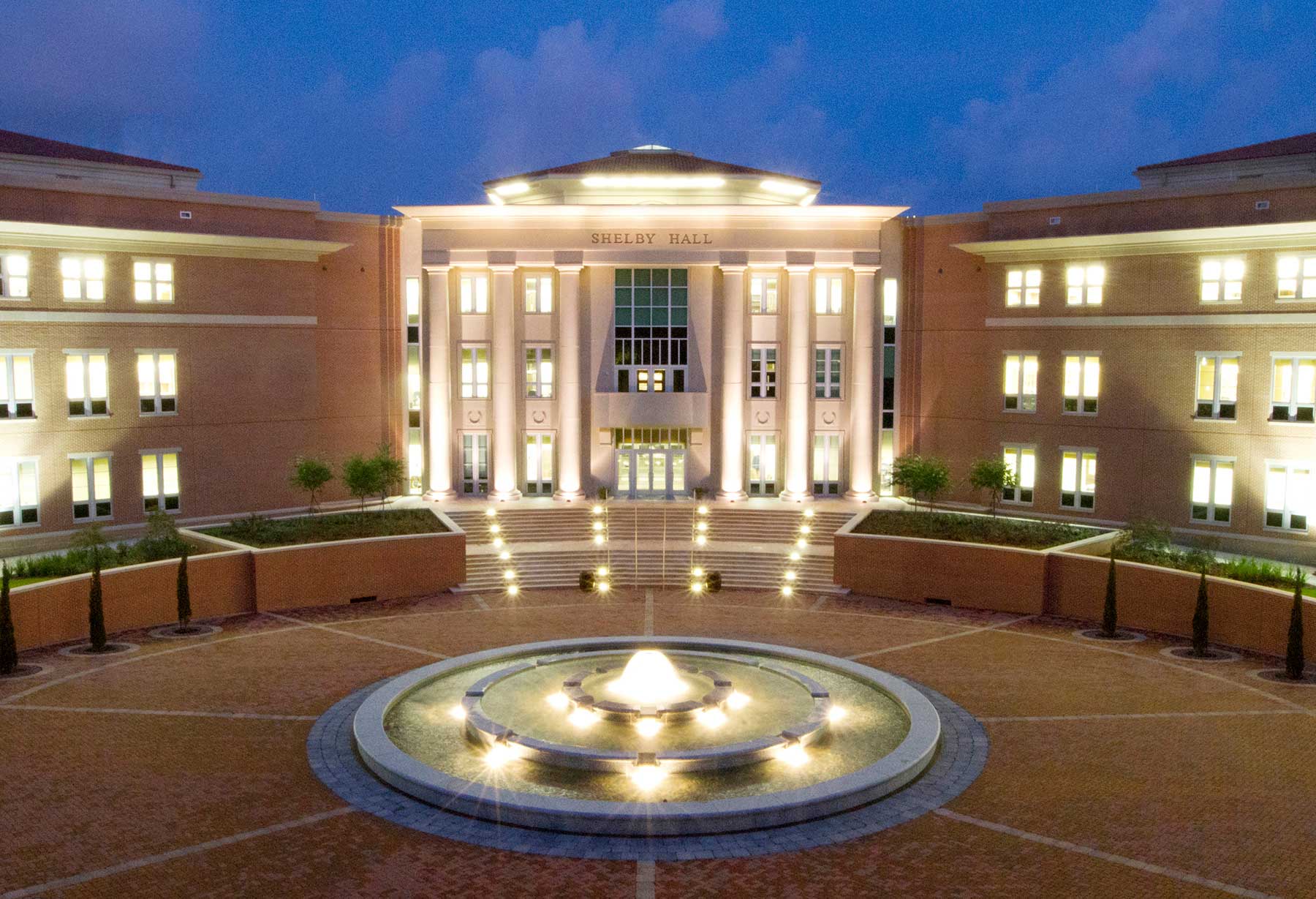 Fountain outside of Shelby Hall