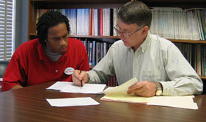 Dr. Langan and student advising