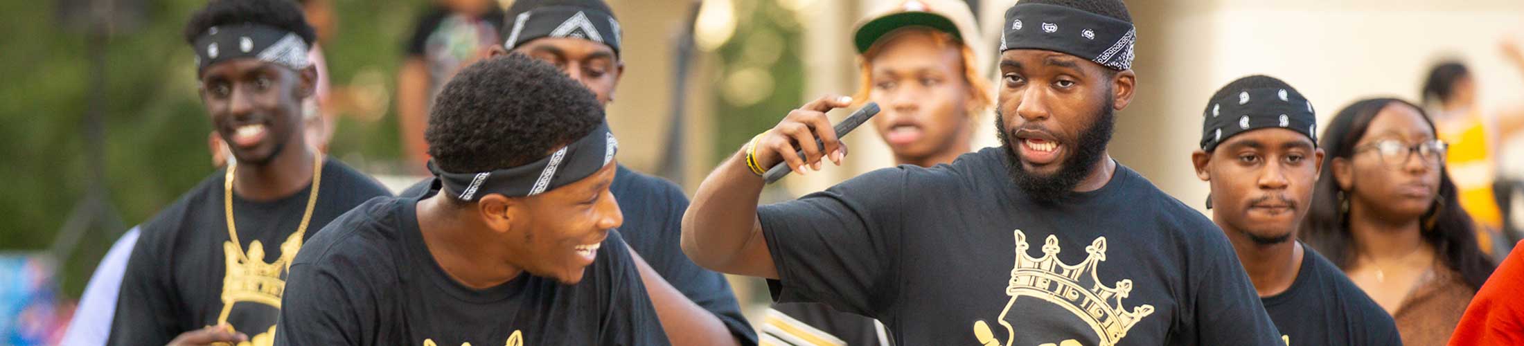 Students performing at step show.